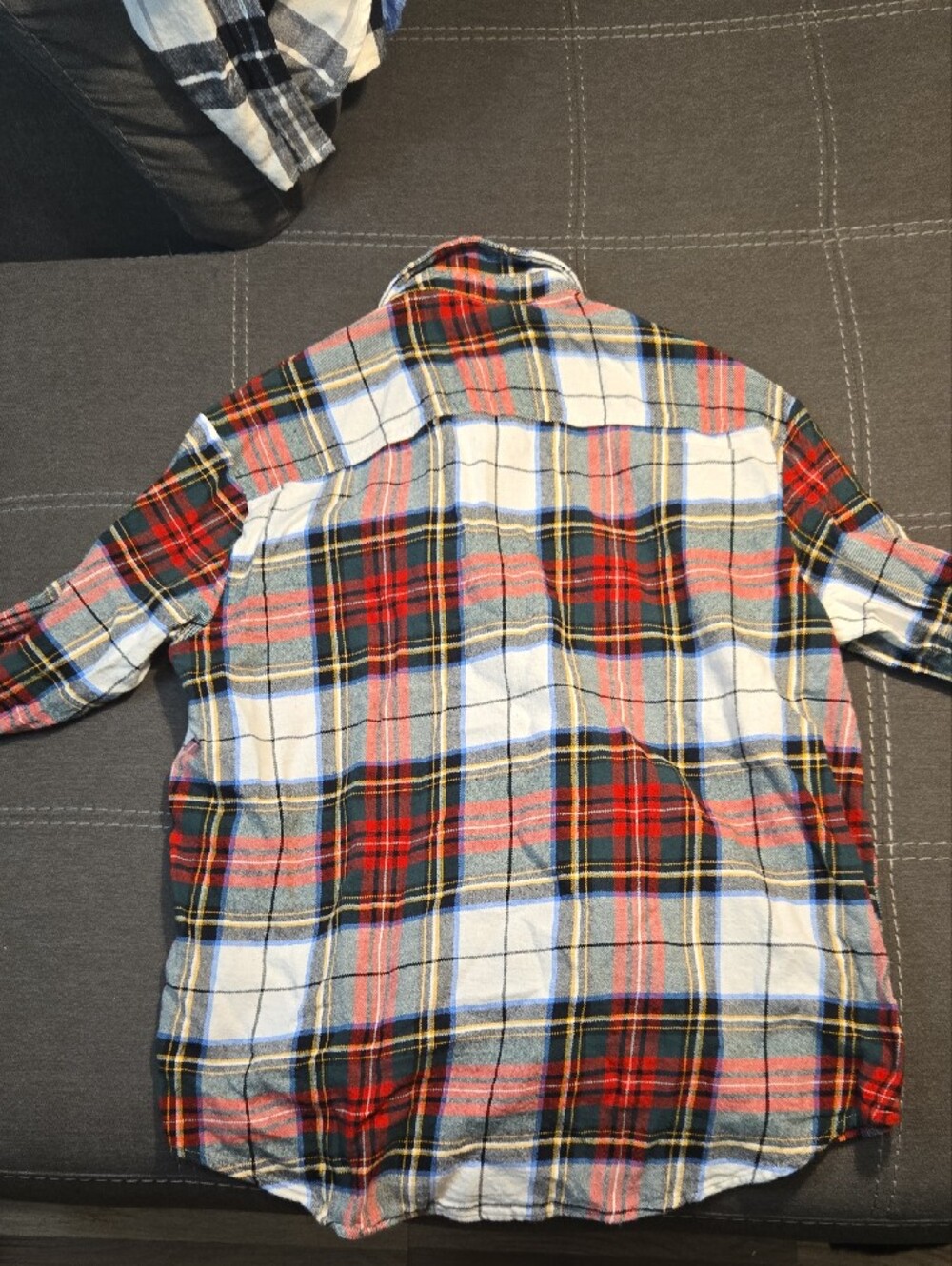 Old Navy Red, White & Blue Plaid Button-Down Shirt - Picture 3 of 4